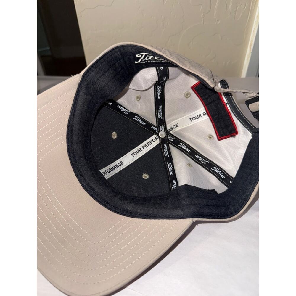 Titleist Adult Tour Performance Golf Hat tan with white embroidery logo - Picture 6 of 8